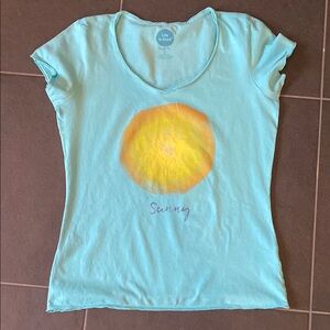 Sunny Graphic T-Shirt in Light Blue and Yellow